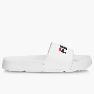 Fila White Drifter Slides